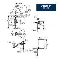 MEDIDAS MONOMANDO FREGADERO Y CALENTADOR M RED DUO GROHE